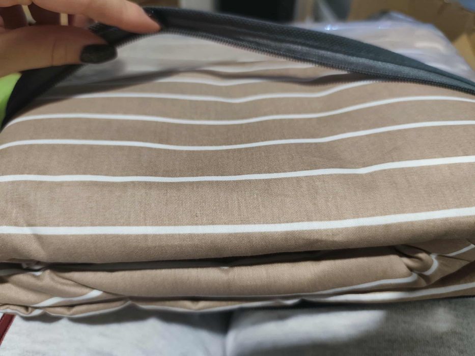 Nowa bawełniana pościel 220x200 dwie poszewki na poduszki 80x80 zamek