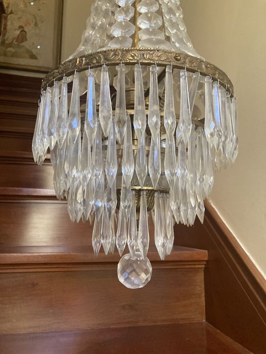 Candeeiro lustre de vidrinhos cristal