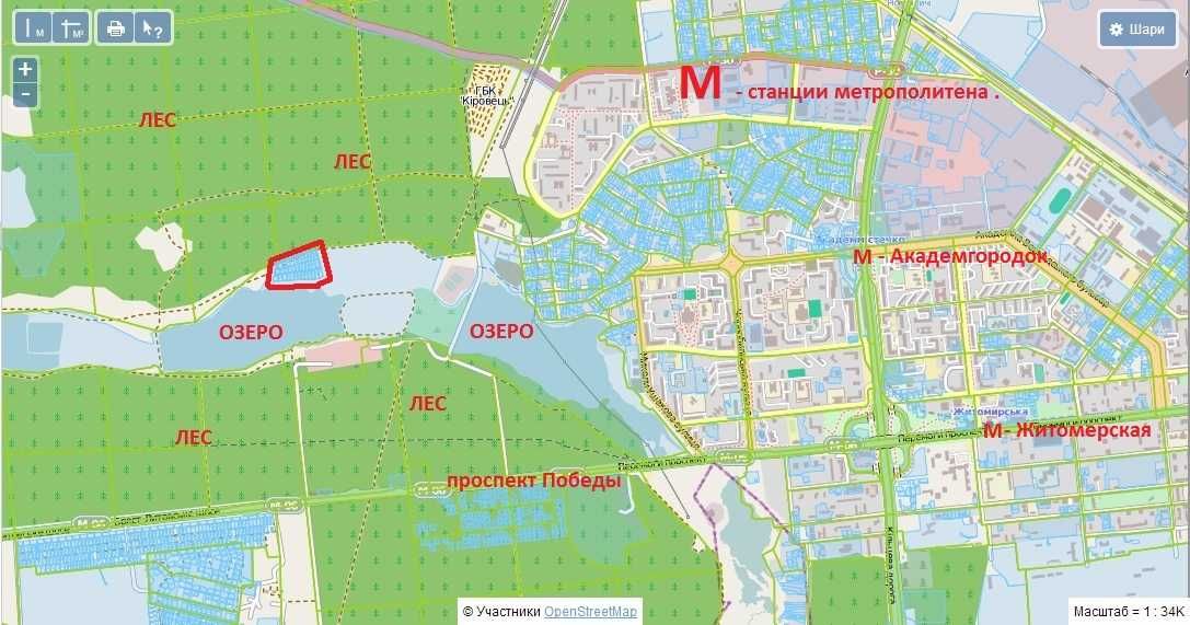 УНІКАЛЬНА ділянка з виходом на воду в Києві метро Академмістечко