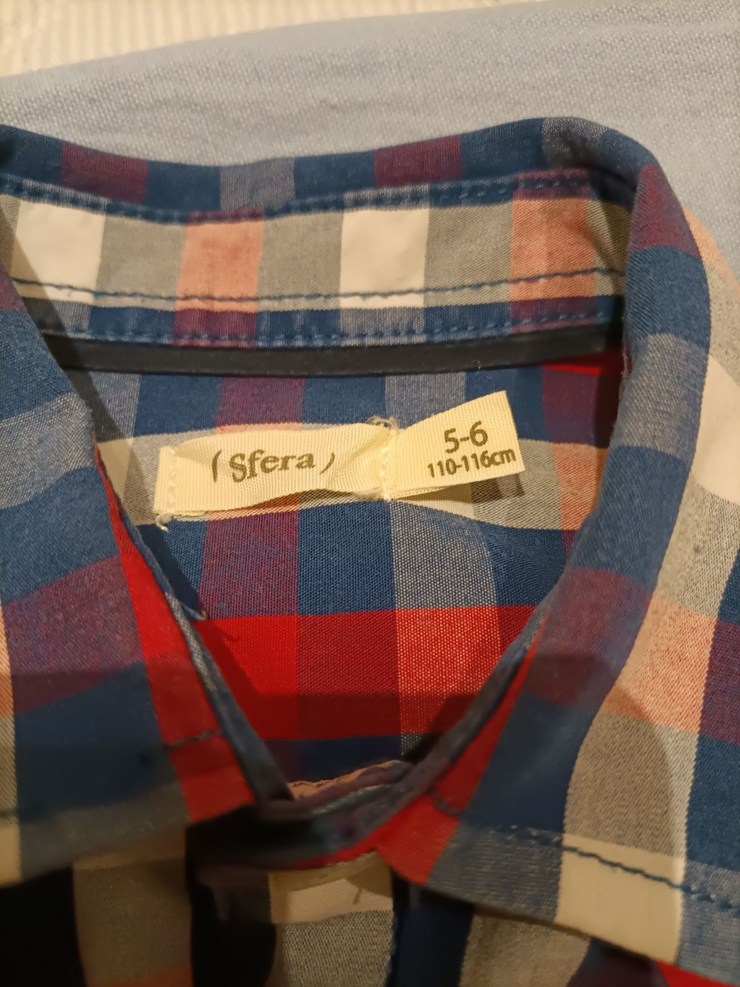 Camisa menino 5-6 anos da Sfera/el corte inglês em xadrez azul