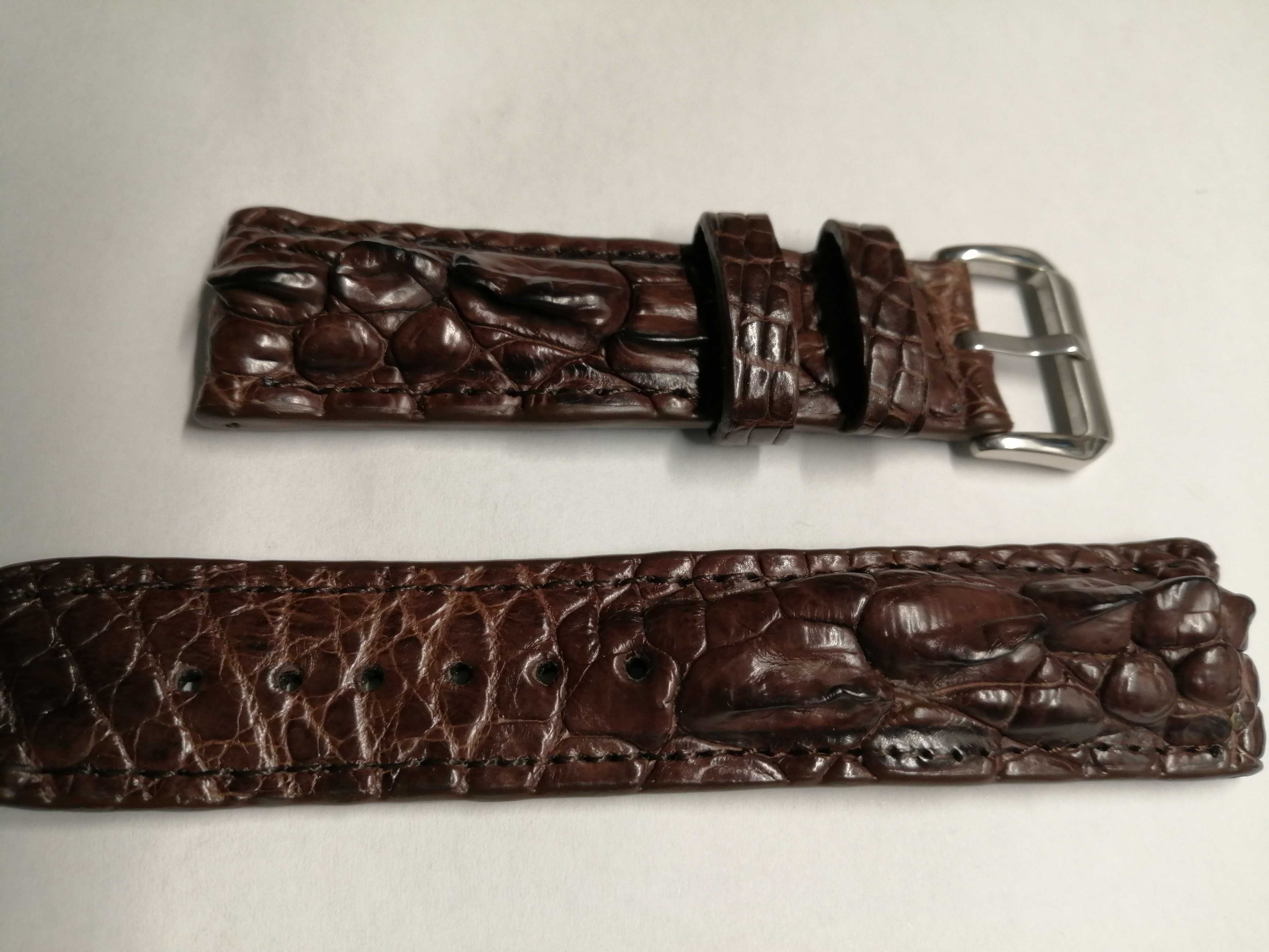 Bracelete de crocodilo real para relógio de pulso 22mm 100 % novo