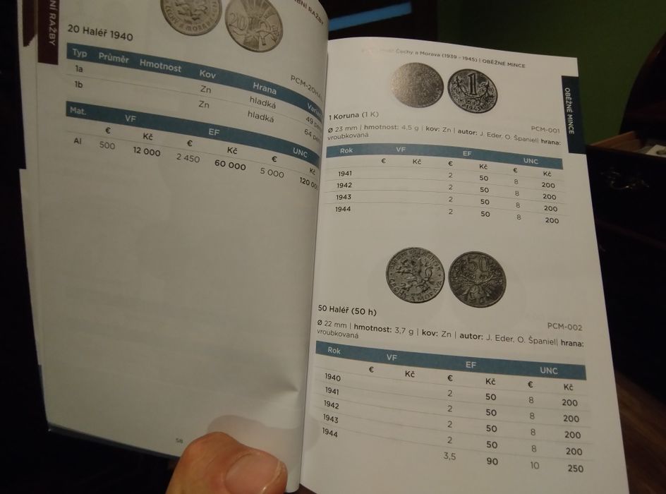 Katalog monet Czechy.Slowacja