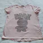 Bluzka t-shirt pudrowy róż z cekinami