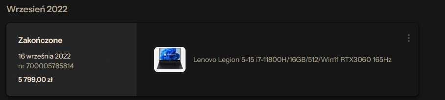 Lenovo Legion 5 \ i7 11800H \ RTX 3060