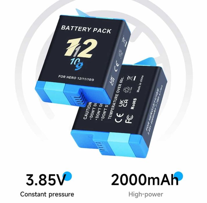Аккумулятор GoPro 9 10 11 12 відео єкшн камера батарея до гоу про