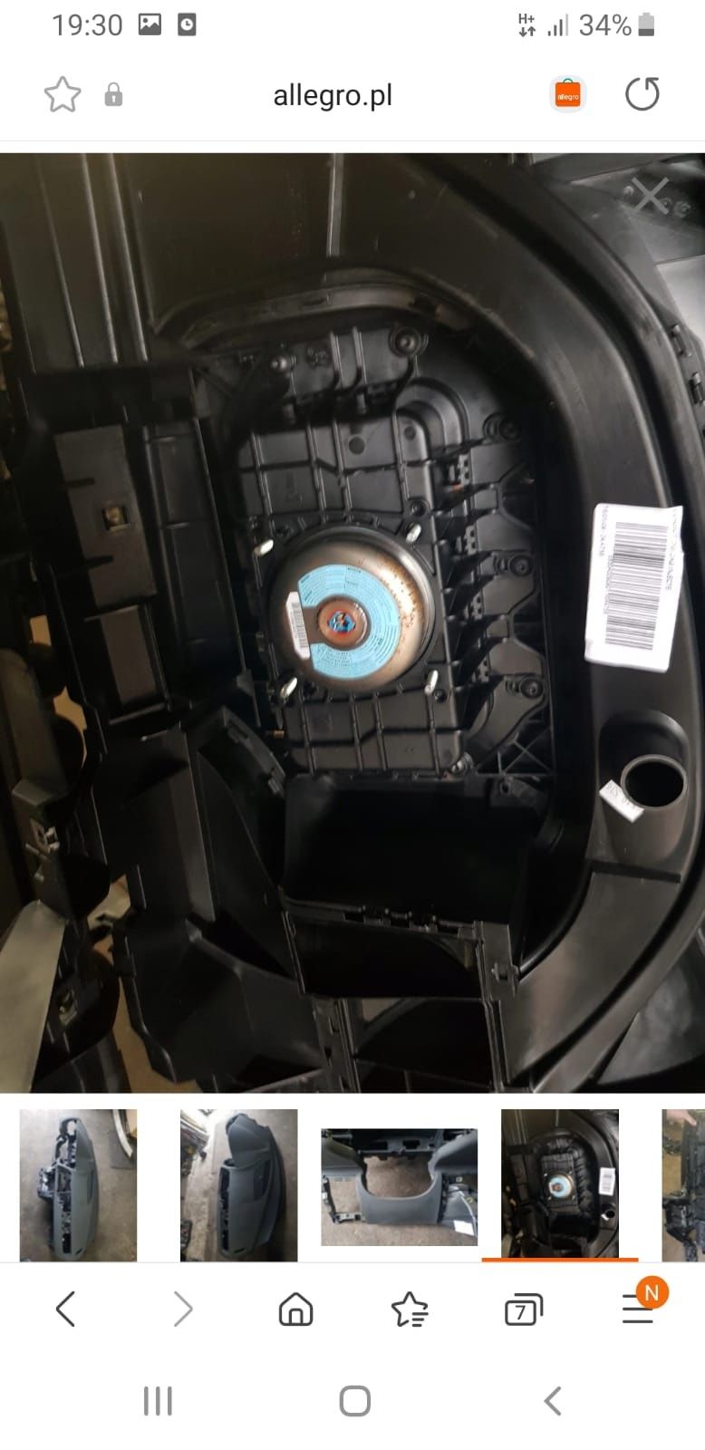Citroen C5 lll x7 pulpit komplet airbag