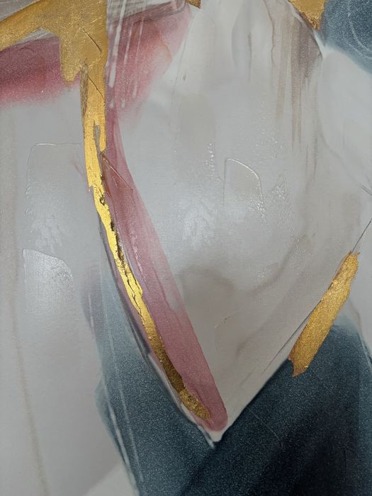 Obraz abstrakcja złoto abstraction farba Home&You duży 120x80 malowany