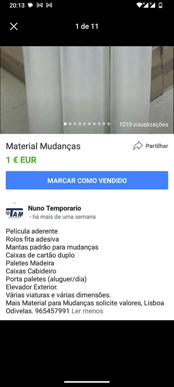 Material Embalamento Mudanças