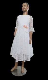 Biała sukienka koronka r.146