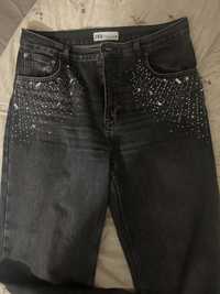 Zara jeansy spodnie r. 40 / zdobione/ nowe