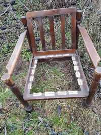 Fotel drewniany prl retro vintage fotele zestaw dwa komplet