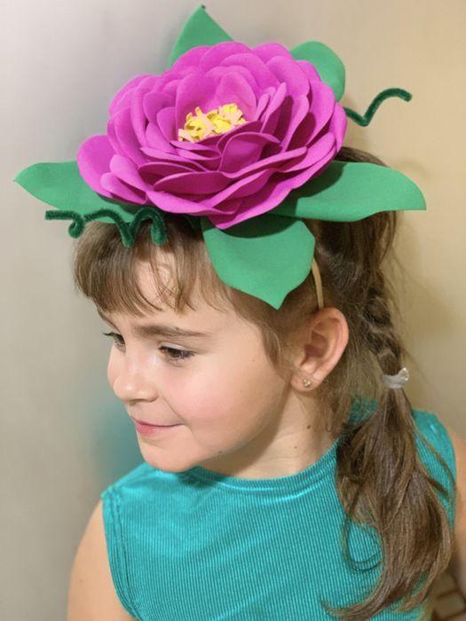 Ободок с цветком, костюм цветочек, одуванчик крокус роза фиалка