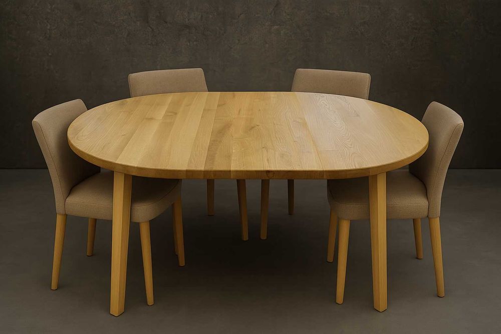 Stół Dębowy Okrągły LOFT, 100% Lite Drewno, Różne Wymiary, Rozkładany.