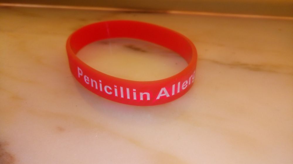 Pulseira silicone alergia penicilina