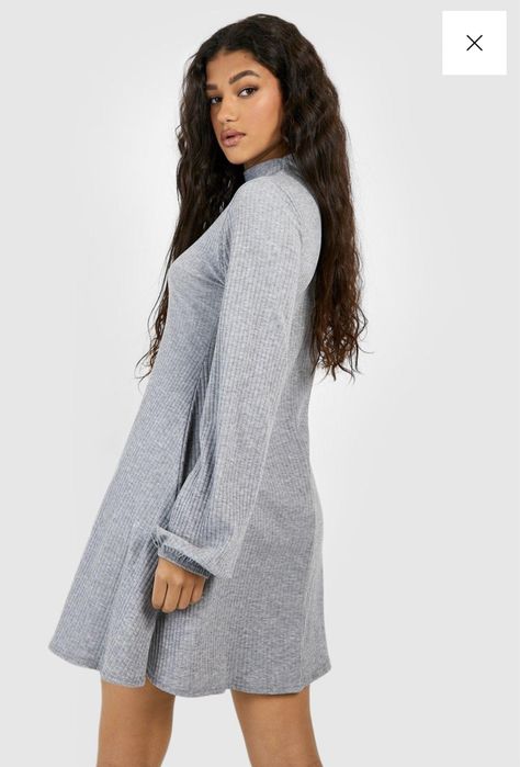 Сукня плаття жіноче в рубчик сіре boohoo М-L