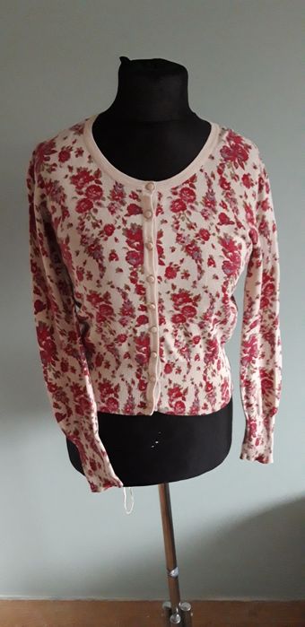 Lekki sweterek w kwiatuszki retro pin up vintage M 38