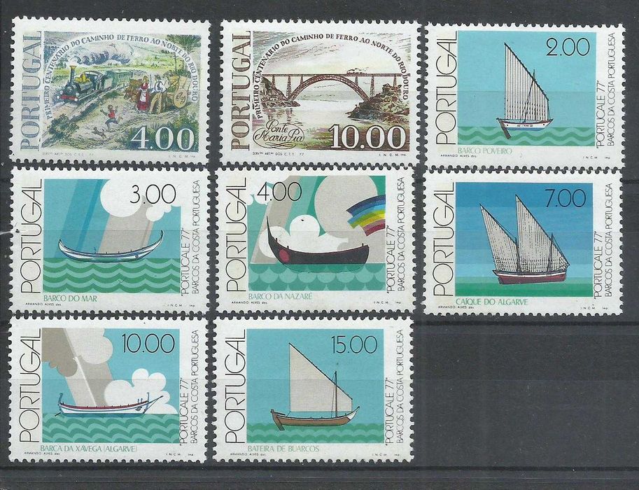 Selos portugueses – Ano 1977 completo, 40 selos - novos