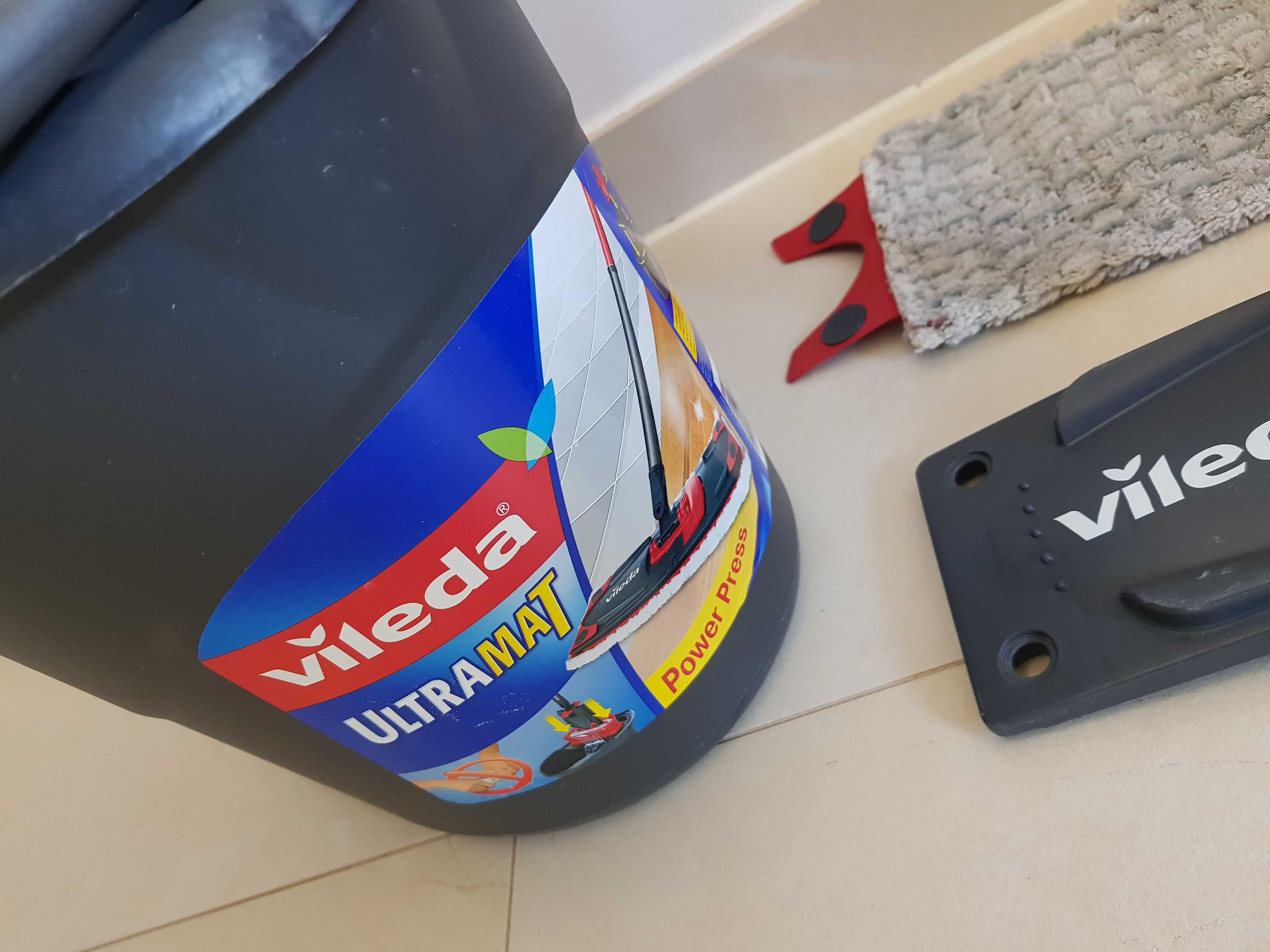 Mop płaski VILEDA UltraMax Box + wiadro + wyciskacz – stan idealny