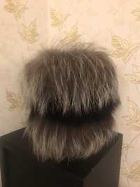Зимняя шапка женская чернобурка