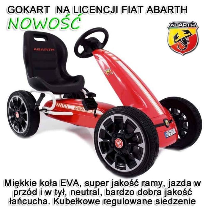 Wielki Licencjonowany  Gokart  Fiat Abarth Koła Eva Jakość /Pb9388A