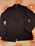 Blazer preto com risca cinza em bom estado