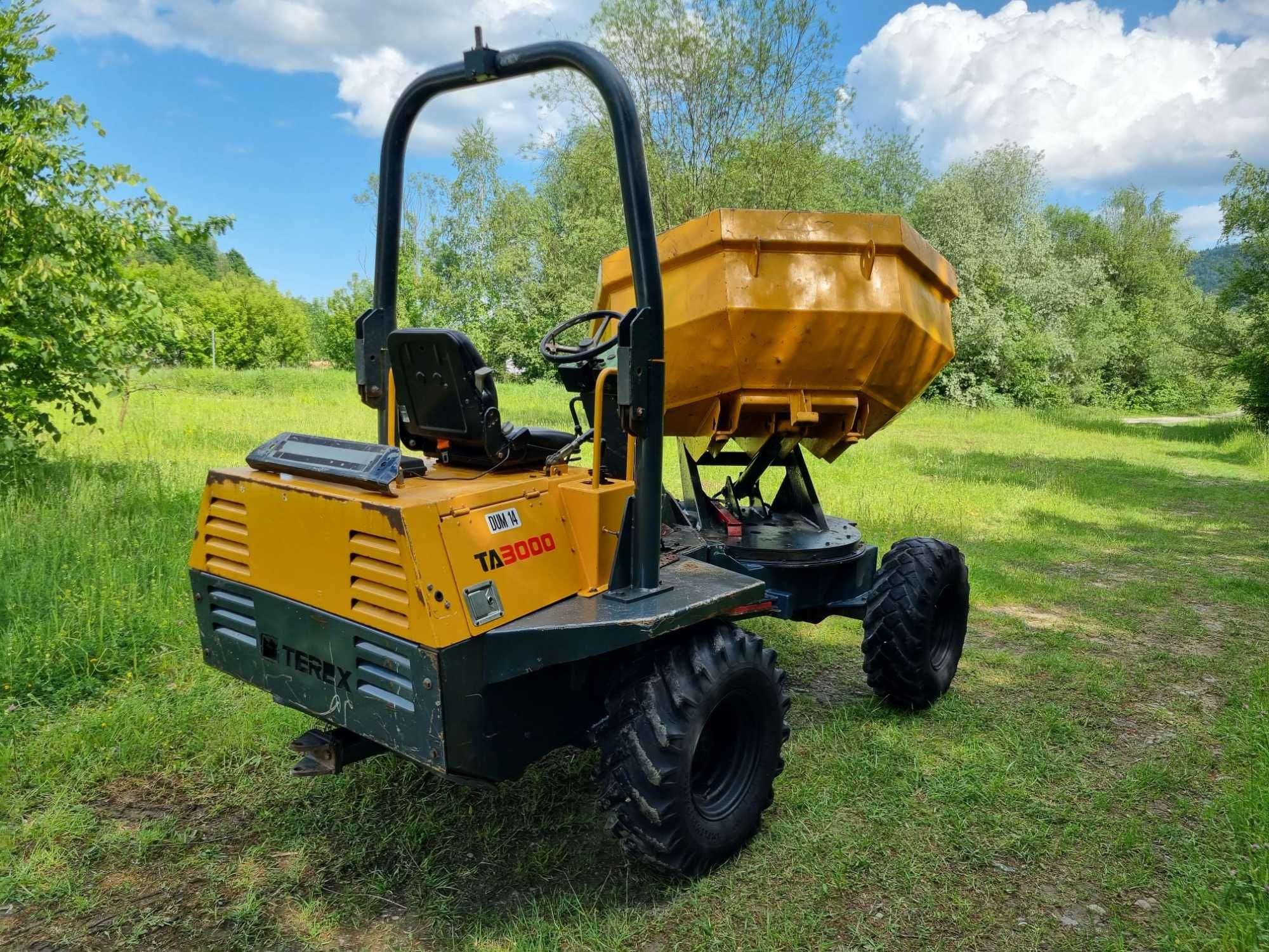 Wozidło 3t TEREX OBRÓT 4X4+KIPER z Norwegii Idealny stan KUBOTA 4cyl
