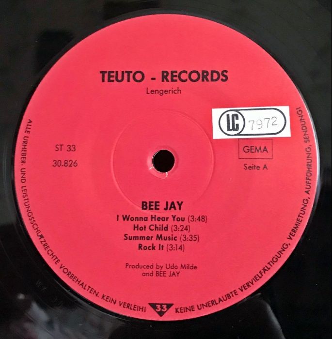 LP "BEE JAY" пластинка. Gema, Германия , Teuto Records Lengerich