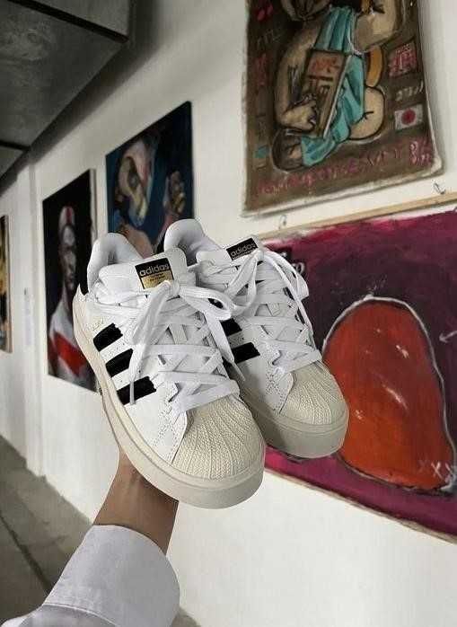 Женские кроссовки Adidas Superstar Bonega White Black 36-40 адидас