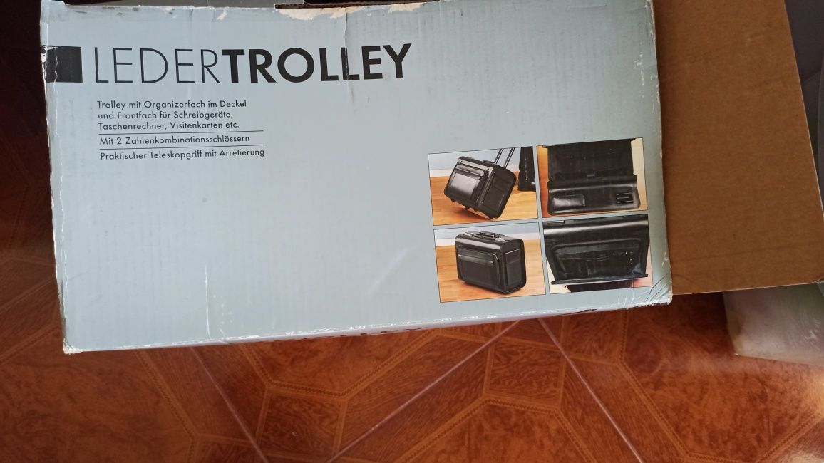 Leder trolley em pele