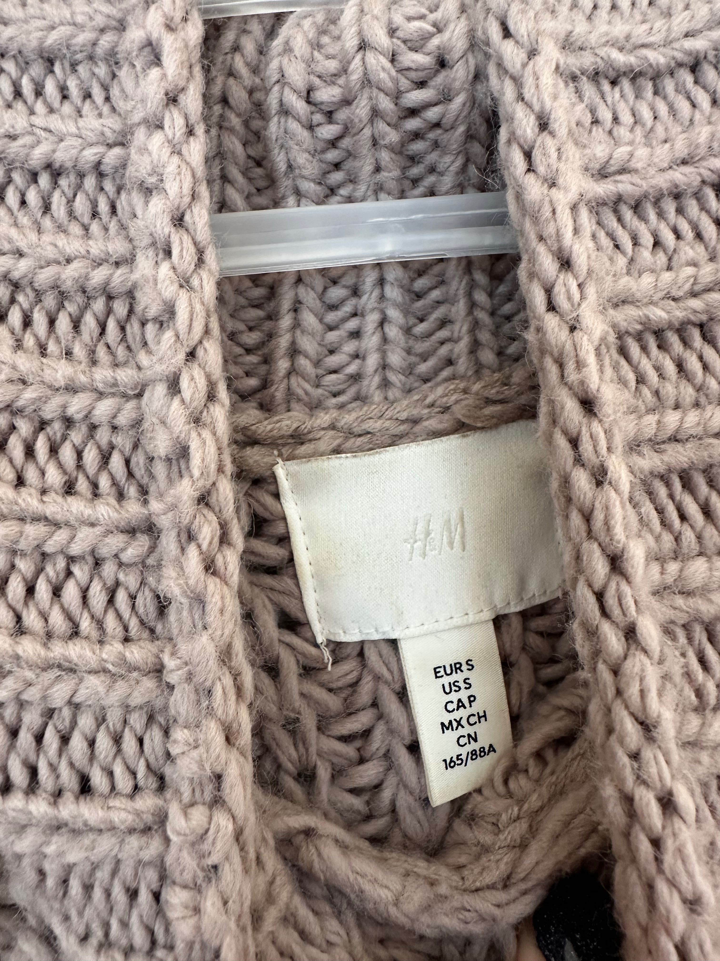 Sweter z miękkiej dzianiny brązowoszary H&M S