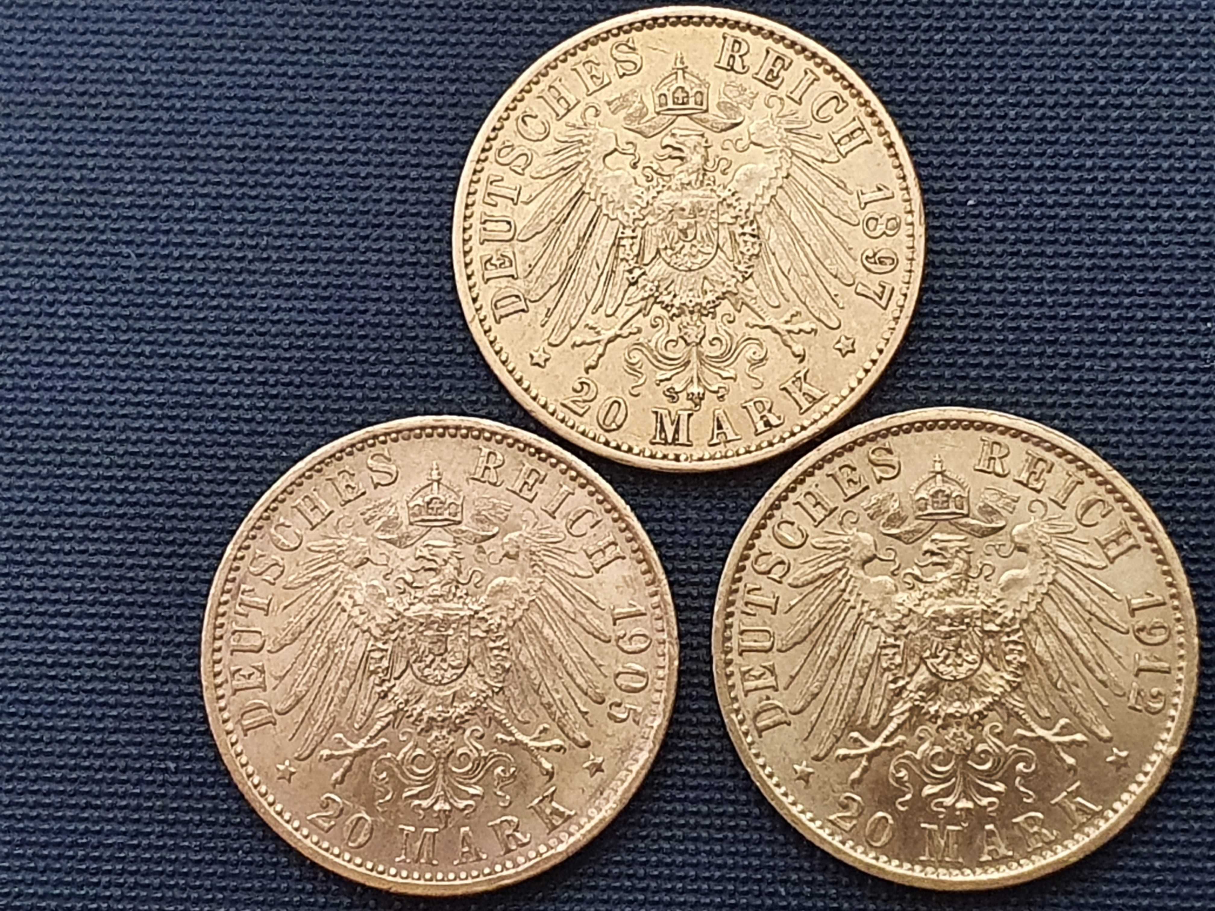 Niemcy 20 Marek Prusy  moneta złota Au