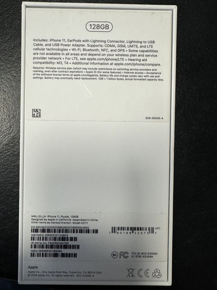iPhone 11, 128 GB, purple