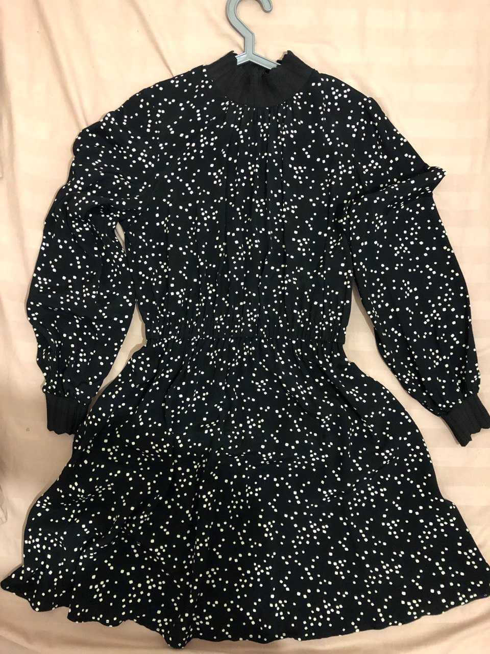 Сукня жіноча, чорна, білі крапки, розмір 38, Україна