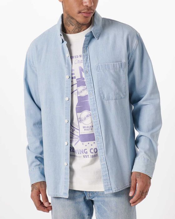 Вільна джинсова сорочка Abercrombie & Fitch (р L,XL,XXL)