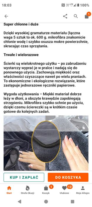 Ścierki z mikrofibry, czarne, 3 sztuki