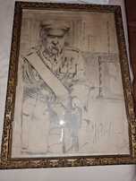 Szkic na papierze Józef Piłsudski