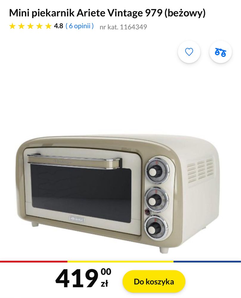 Mini piekarnik Ariete Vintage 979 (beżowy)