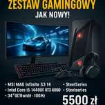 Komputer MSI Dragon, monitor Samsung i zestaw gracza od steelseries