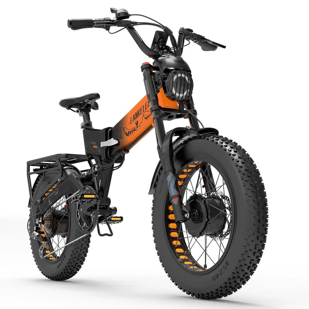 Bicicleta elétrica LANKELEISI X3000 MAX com motor duplo de 2000 W