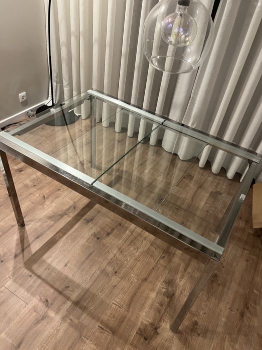Mesa de vidro jantar extensivel