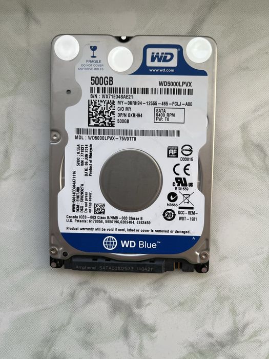 Жорсткий диск WD на 500Gb (HDD 2,5”)
