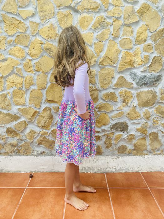 Vestido Festa Lilás Menina 4-6 Anos – H&M, Como Novo