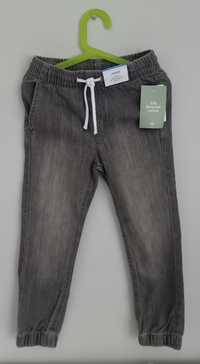 spodnie jeansowe jeans dżinsowe joggersy h&m rozmiar 116
