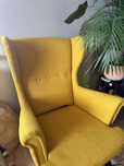 Fotel uszak żółty IKEA + podnóżek