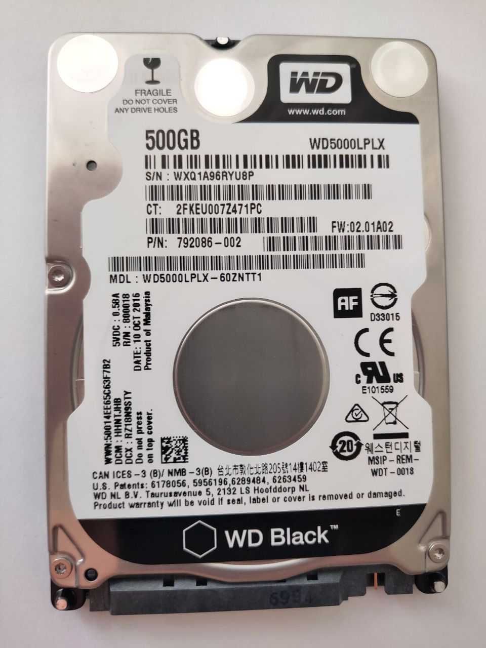 Винчестер (HDD) для ноутбука WESTERN DIGITAL Black 500Гб WD5000LPLX