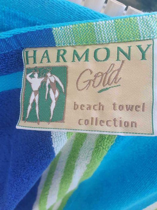 Toalha praia azul e verde