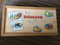 Gra Domino dla dzieci obrazkowe pudełko drewniane