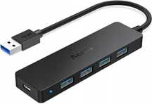 HUB USB 4w1 4-Portowy USB-A 3.0 Superszybki Transfer Danych 5Gbit/s