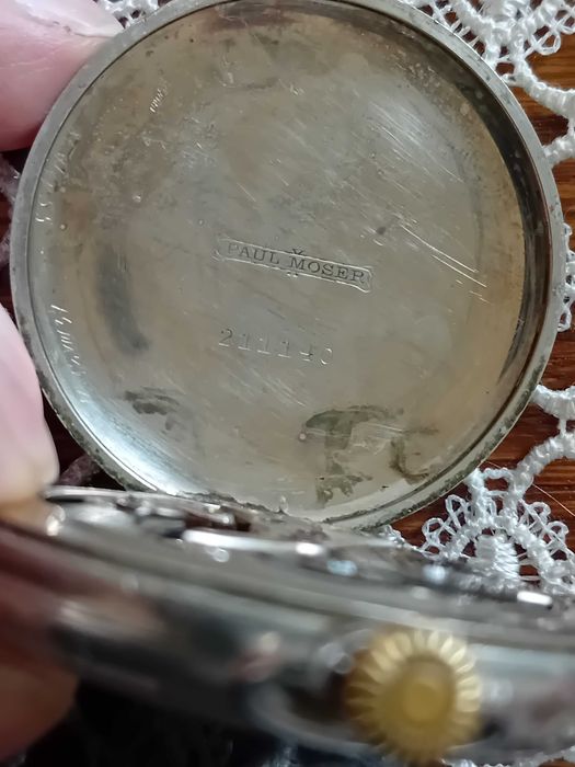 P. Moser stary kieszonkowy zegarek prod. szwajcarskiej