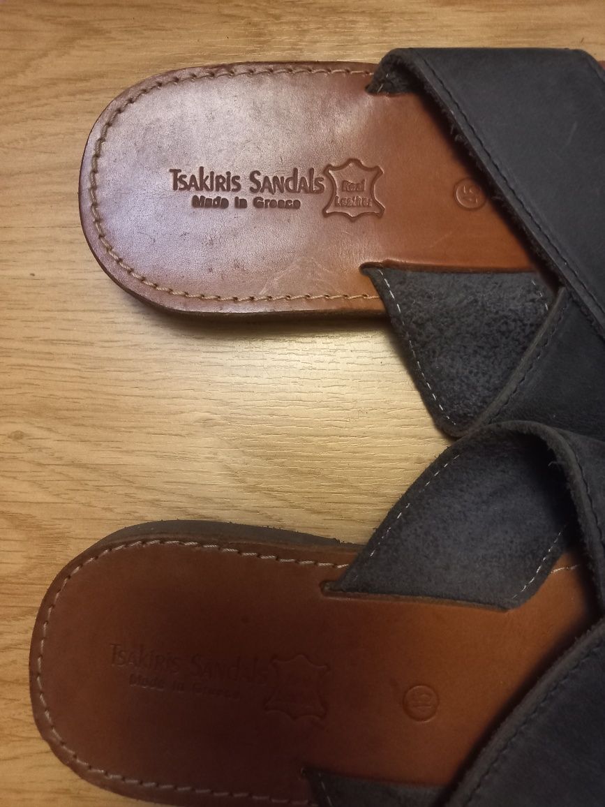 Мужские новые кожаные шлепанцы Tsakiris Sandals 44 p.